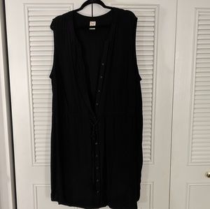 Faded Glory Black Button Up dress w/ Pockets